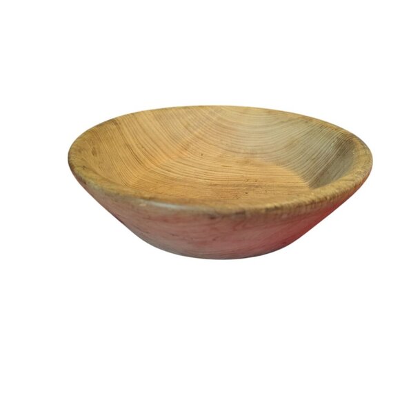 Vintage Primitive Wood Oak Bowl Handmade Artisan Boho Rustic Cottage Core - Picture 2 of 7